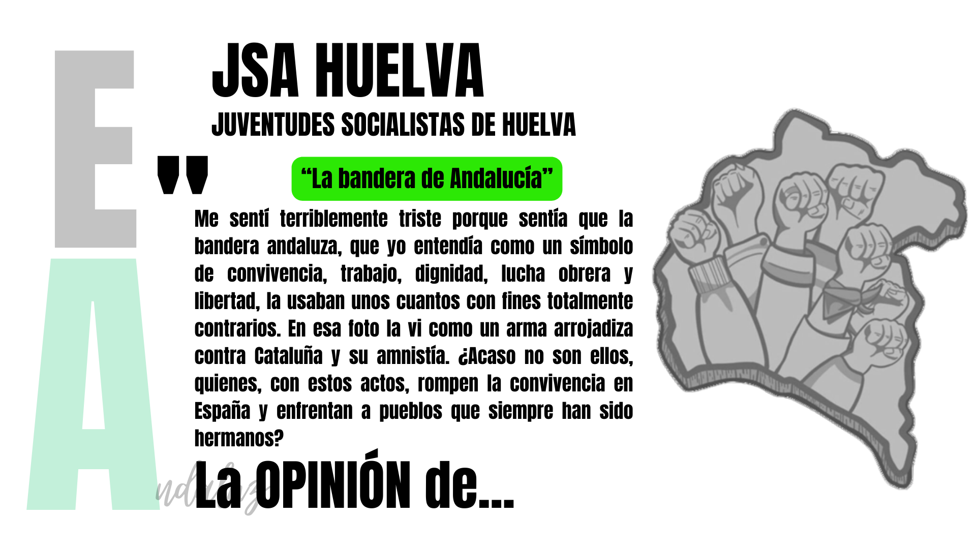 Artículo de opinión de JSA Huelva: "La bandera de Andalucía"