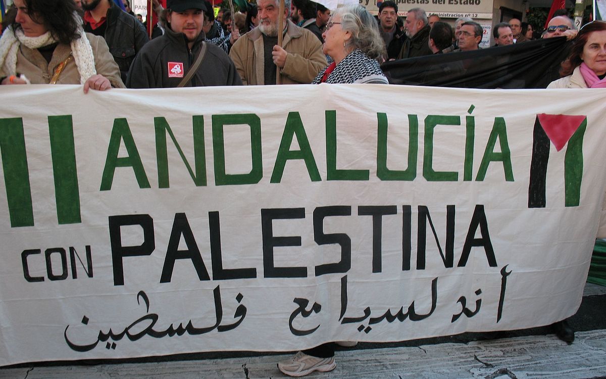 Pancarta "Andalucía con Palestina"