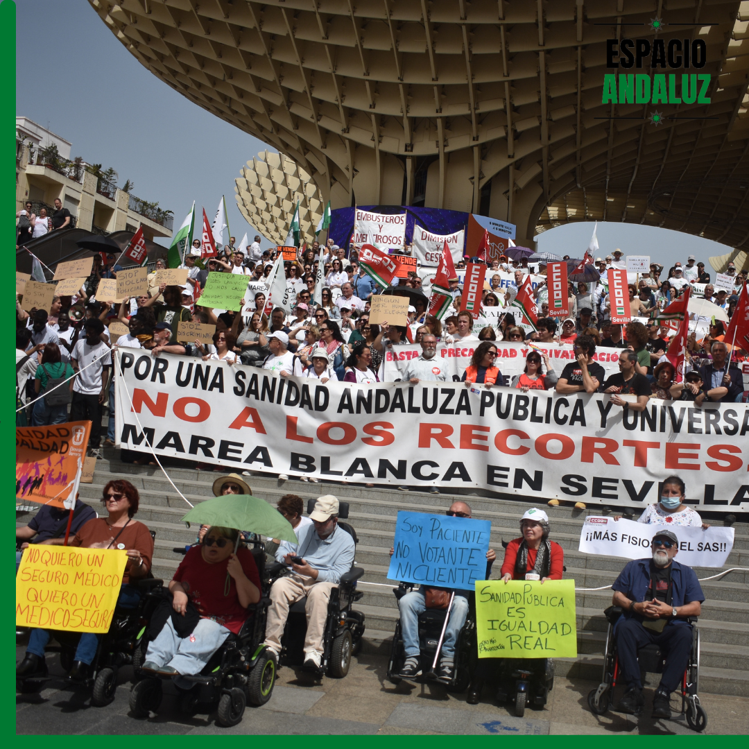 Manifestación en defensa de la sanidad pública celebrada en Sevilla (07-04-2024). 