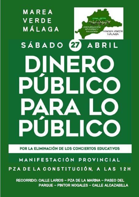 Marea Verde Málaga. Manifestación 27 de abril de 2024.