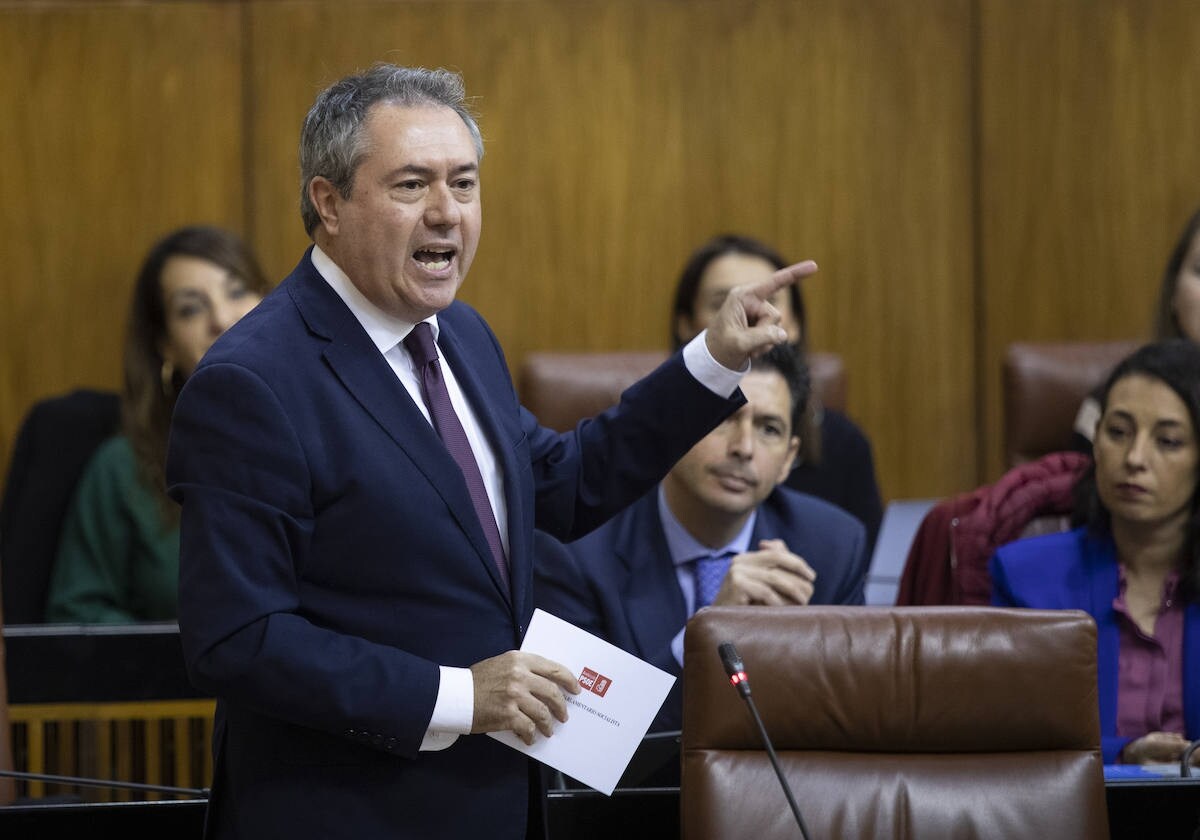 Juan Espadas, líder del PSOE-A en una sesión plenaria.
