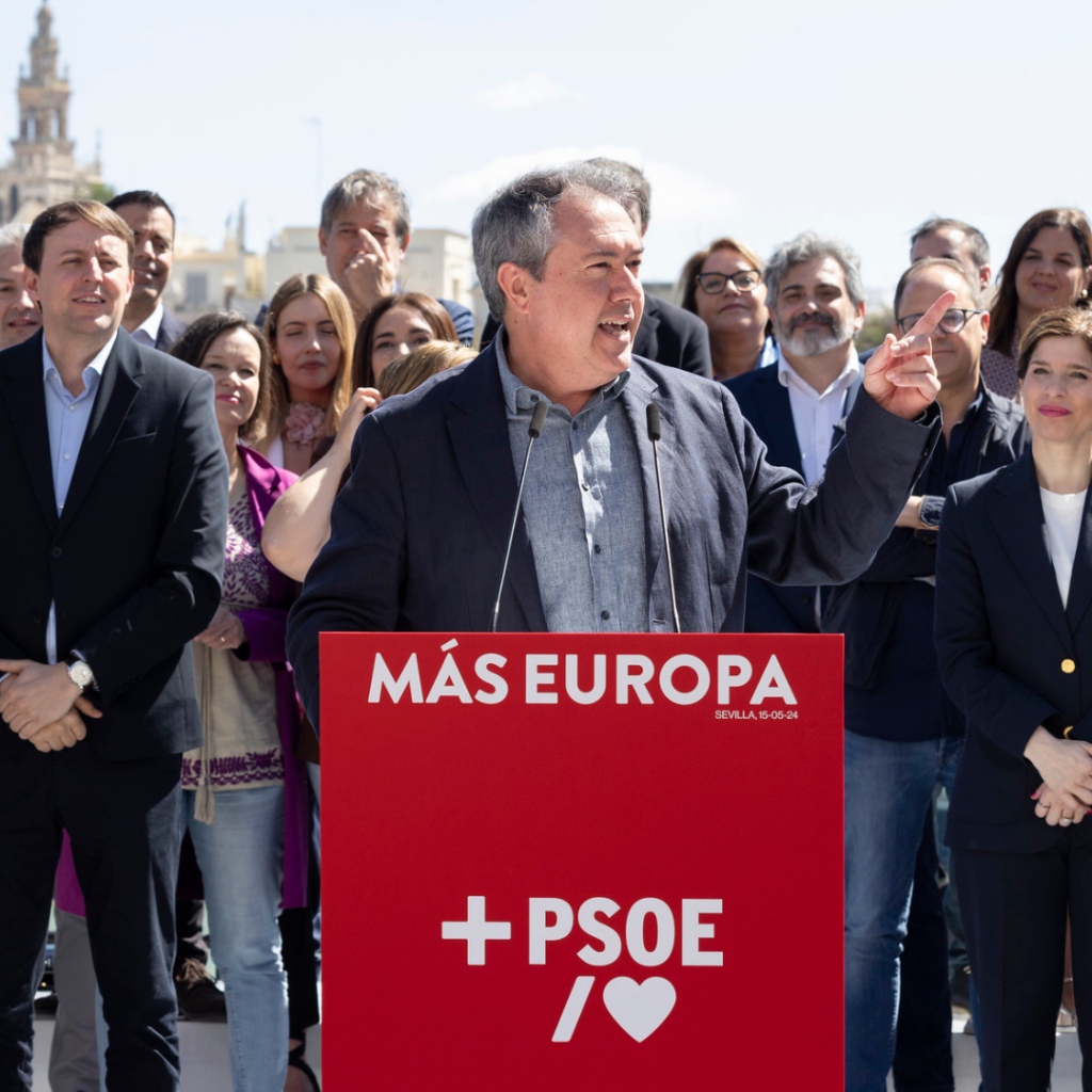 Juan Espadas durante la presentación de la lista europea del PSOE en Sevilla