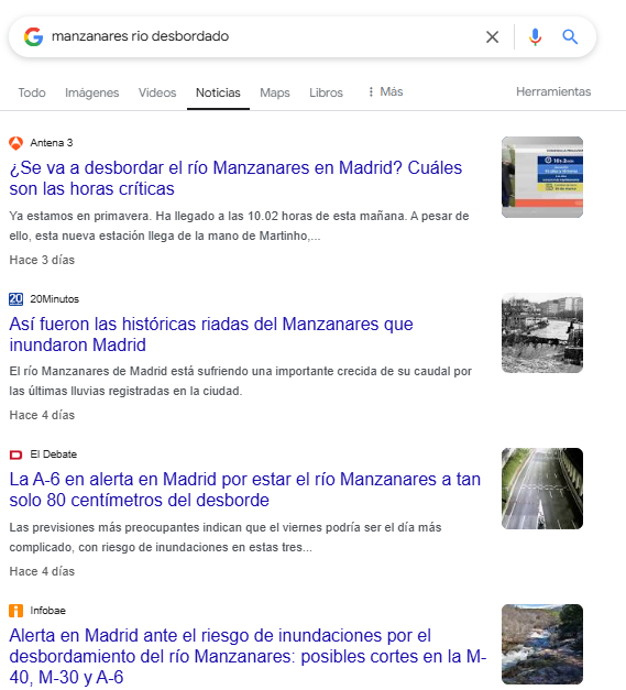 manzanares desbordado