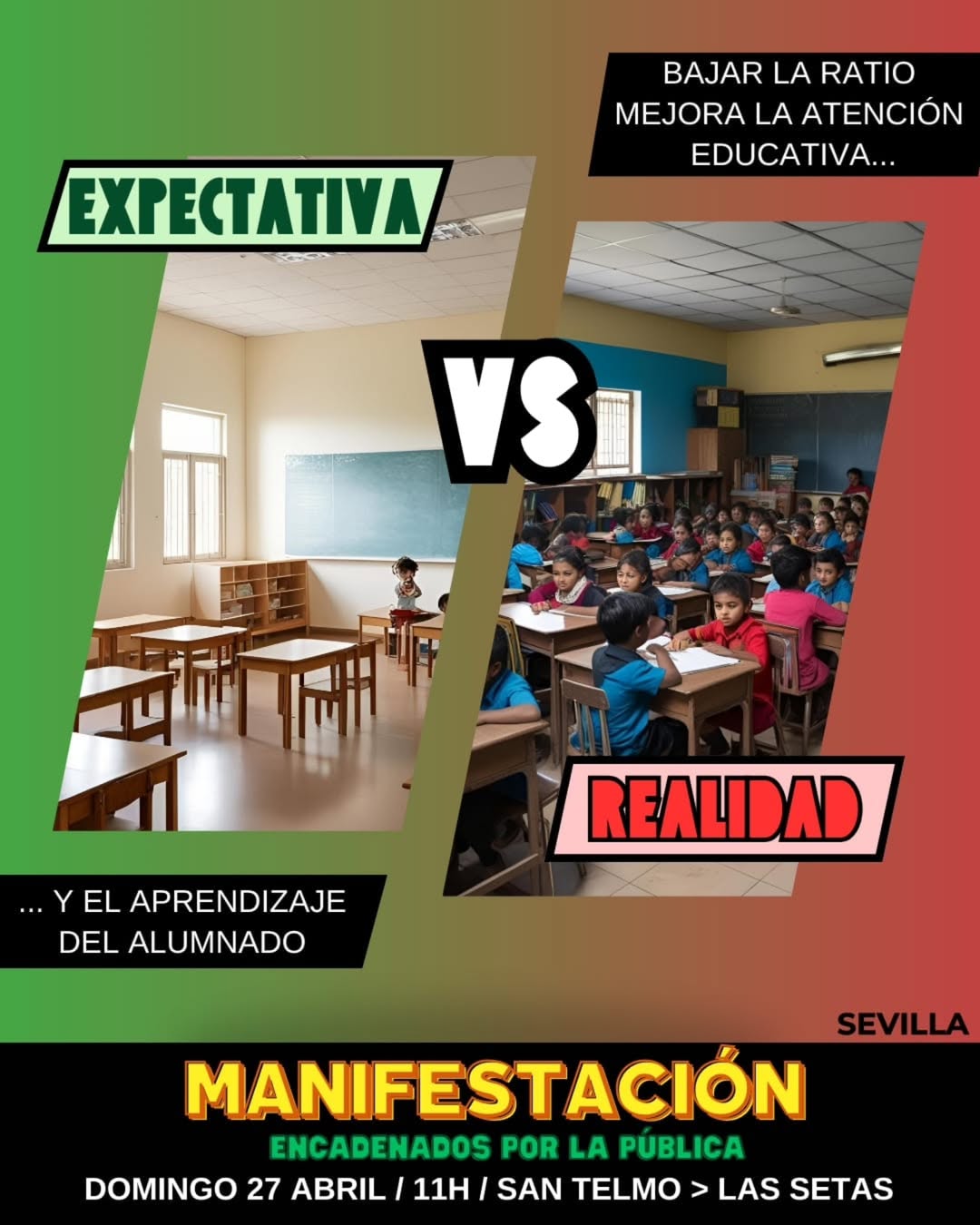 educación pública, protesta, 27 de abril de 2025 sevilla