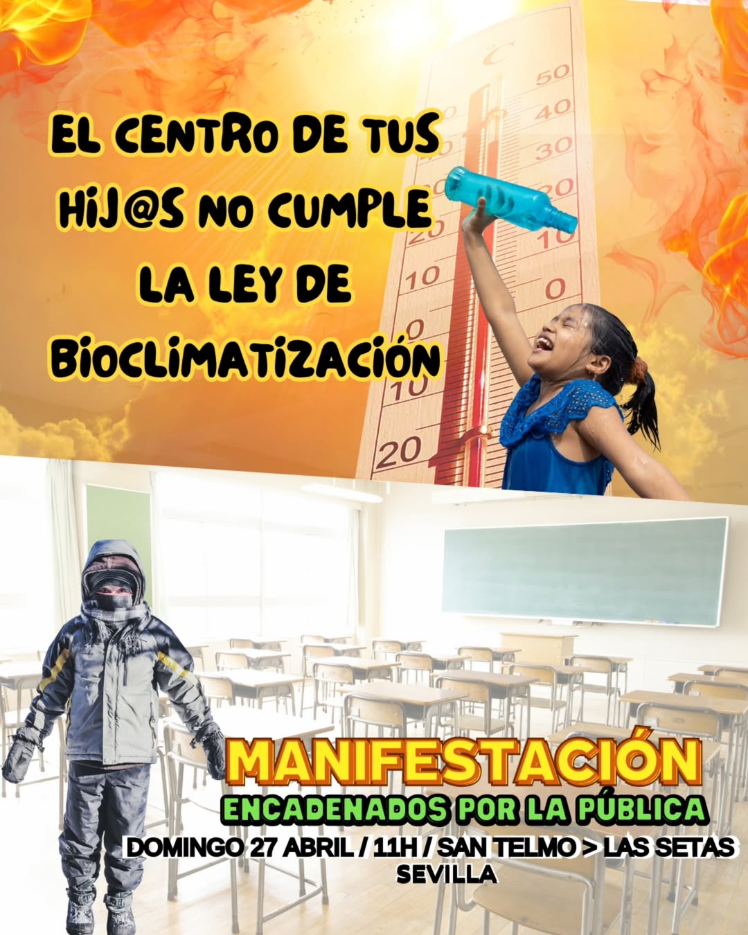 ley de bioclimatización y ratios elevadas, 27 de abril 2025, sevilla protesta