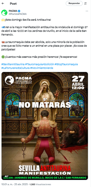 pacma manifestación antitaurina sevilla 2