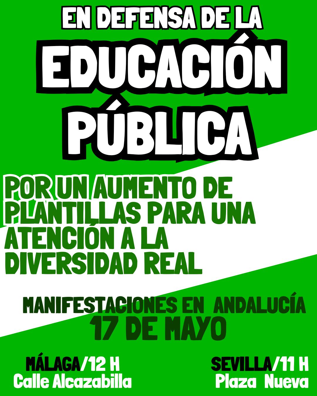 manifestación educación pública málaga y sevilla 17 de abril