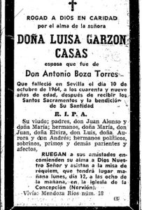 Obituario Luisa Garzón en prensa