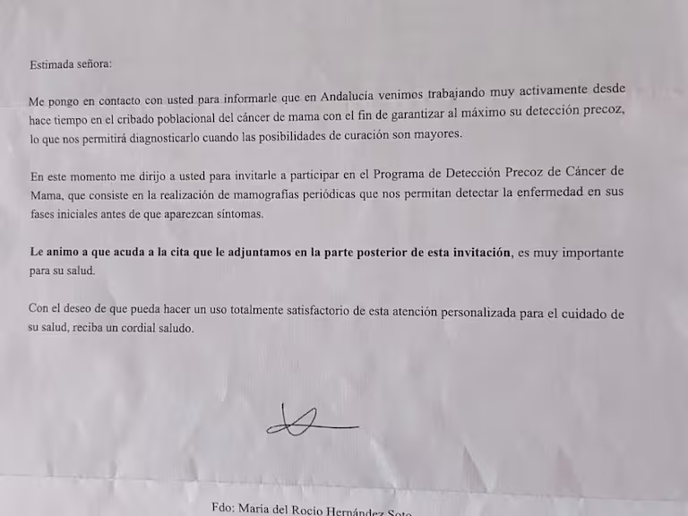 carta mamografia a mujer fallecida almeria hace seis anos sas 1