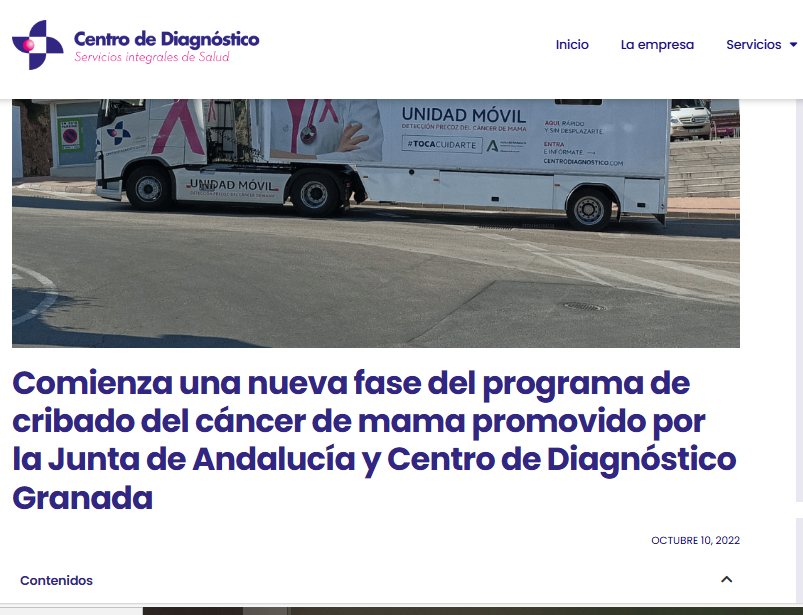 centro diagnóstico granada, mamografías cribado cáncer de mama andalucía, moreno bonilla 2.