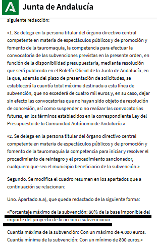 80 % de subvenciones para la tauromaquia