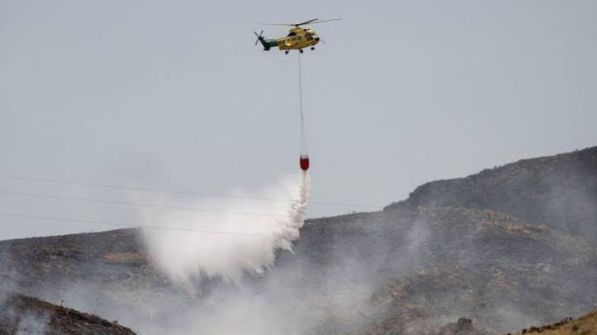 avión del plan infoca trabajando en incendio de los gallardos, almería